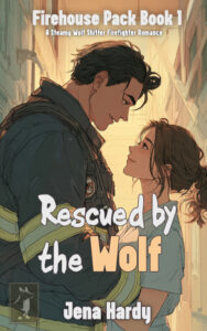 Book Cover for Rescued by the Wolf, a paranormal shifter romance.